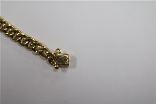 A 14ct gold curb link bracelet, 20cm.